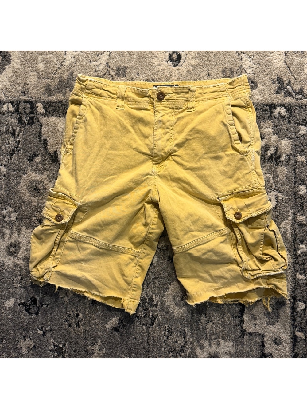Y2K Distressed American Eagle Surfer Cargo Shorts